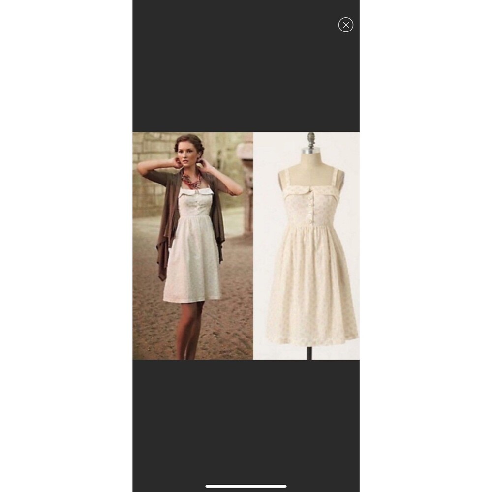 Anthropologie Maeve Ivory Metallic Spark